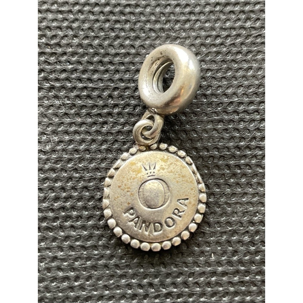 Pandora Logo Unforgettable Moments 3rd Dangle Charm ALE 925 Sterling Silver